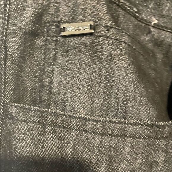 St. John Charcoal Gray Tapered Ankle Slit Pants - Picture 3 of 8